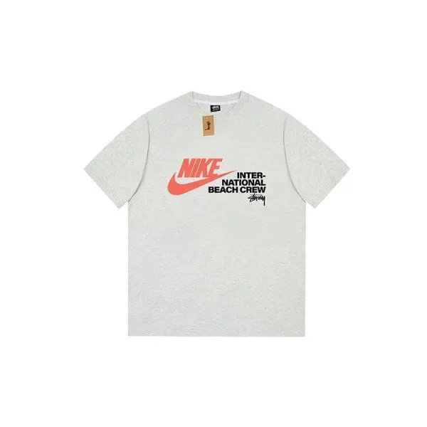 Nike x Stussy International Beach Crew Heather Gray T-Shirt - 1