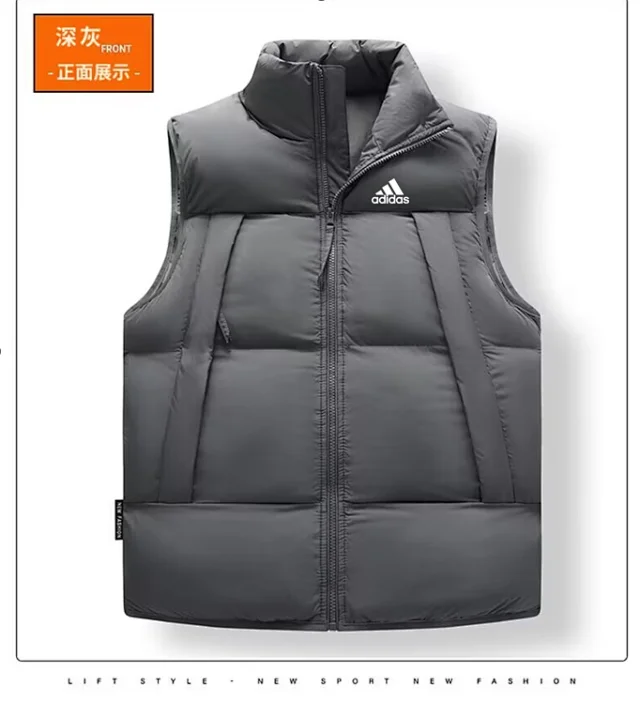 adidas Vests Quilted padded stand-collar zip vest product detail image 10