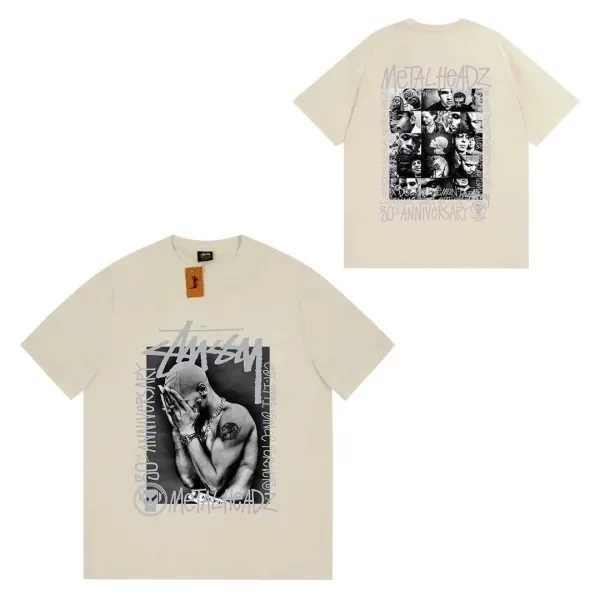 Stüssy x Metallica 30th Anniversary Graphic T-Shirt Beige - 1
