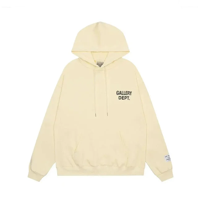 Gallery Dept. Hoodies & Sweatshirts Logo-print pullover hoodie with kangaroo pocket product detail image 1