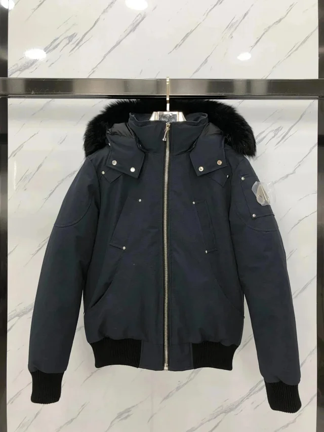 Moose Knuckles Down Jackets Fur-Trim Hooded Bomber product detail image 3