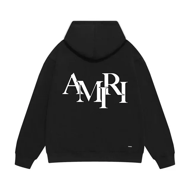 AMIRI Hoodies & Sweatshirts Logo-embroidered pullover hoodie with kangaroo pocket product detail image 8