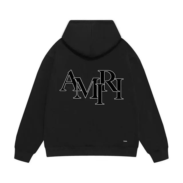 AMIRI Hoodies & Sweatshirts Logo-embroidered pullover hoodie with kangaroo pocket product detail image 7
