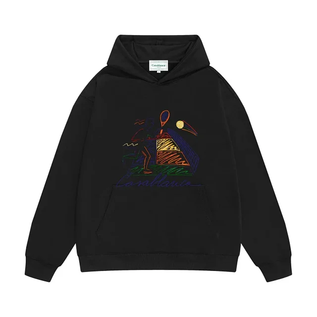 Casablanca Hoodies & Sweatshirts Graphic-print pullover hoodie with kangaroo pocket product detail image 6
