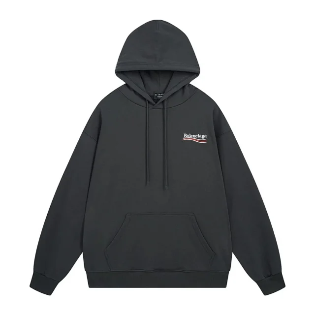 Balenciaga Hoodies & Sweatshirts Pullover hooded sweatshirt with logo graphic and kangaroo pocket product detail image 6