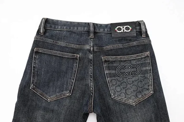Unbranded Jeans Slim-fit five-pocket with decorative waistband trim product detail image 4