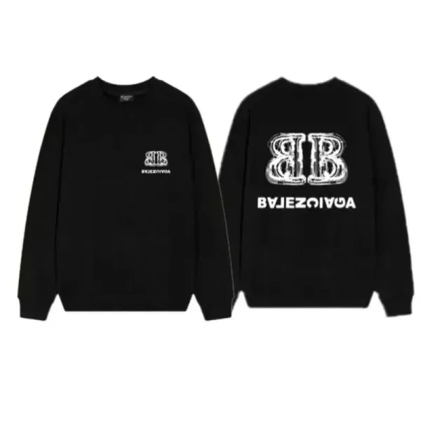 Balenciaga BB Logo Oversized Sweatshirt Black - 1