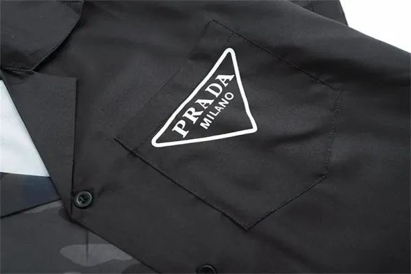 Prada Camouflage Panel Shirt Black - 7