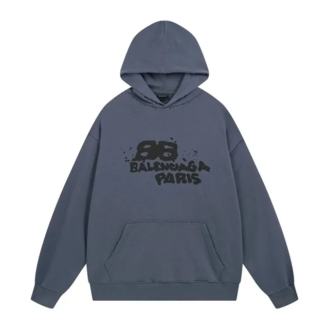Balenciaga Hoodies & Sweatshirts Pullover hoodie with graphic logo print and kangaroo pocket product detail image 3