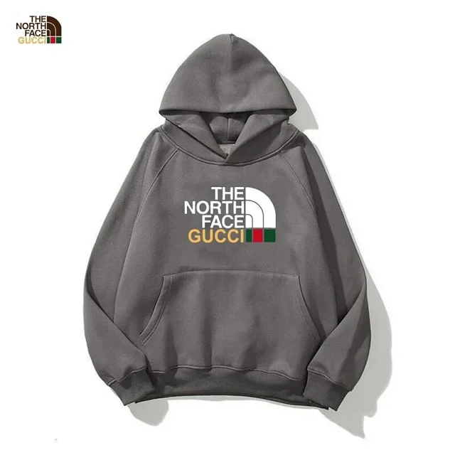 The North Face Hoodies & Sweatshirts Gucci logo-print pullover hoodie with kangaroo pocket product detail image 2