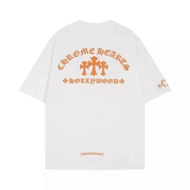 Chrome Hearts T-Shirts Short-Sleeve T-Shirt with Cross and Logo Back Graphic product detail image 3