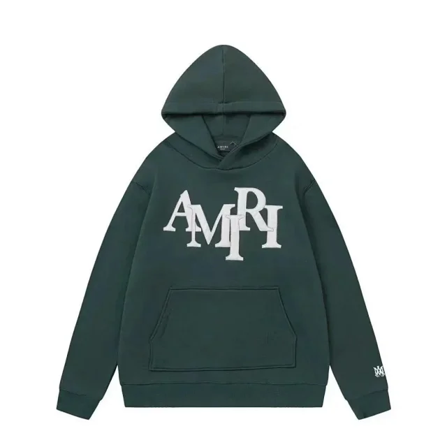 AMIRI Hoodies & Sweatshirts Logo-embroidered pullover hoodie with kangaroo pocket product detail image 3