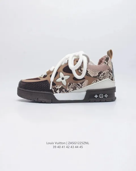 Louis Vuitton Archlight Snake Print Beige Brown Multicolor Sneakers - 1