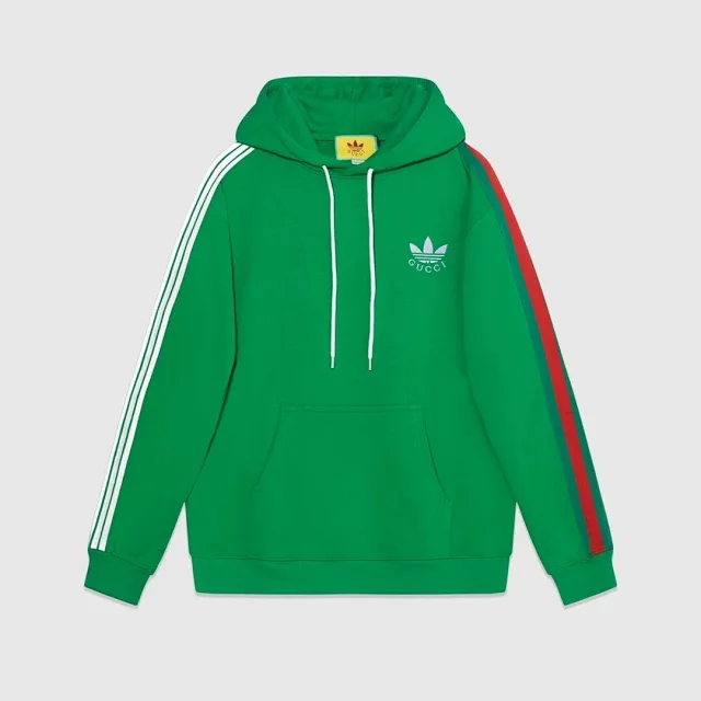 Gucci Hoodies & Sweatshirts Logo hoodie with contrasting sleeve stripes product detail image 2