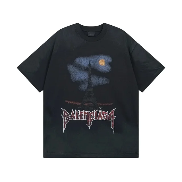 Balenciaga T-Shirts Oversized logo graphic T-shirt product detail image 3