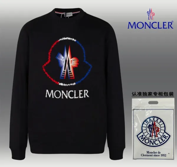 Moncler Genius Logo-Embroidered Black Hoodie - 1