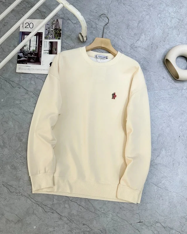 Moncler Hoodies & Sweatshirts Crewneck sweatshirt with embroidered chest logo product detail image 3