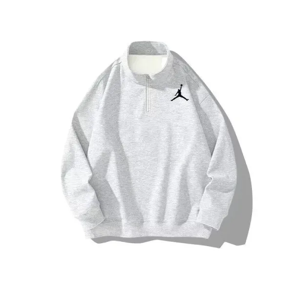Air Jordan Half-Zip Pullover Gray Hoodie - 1