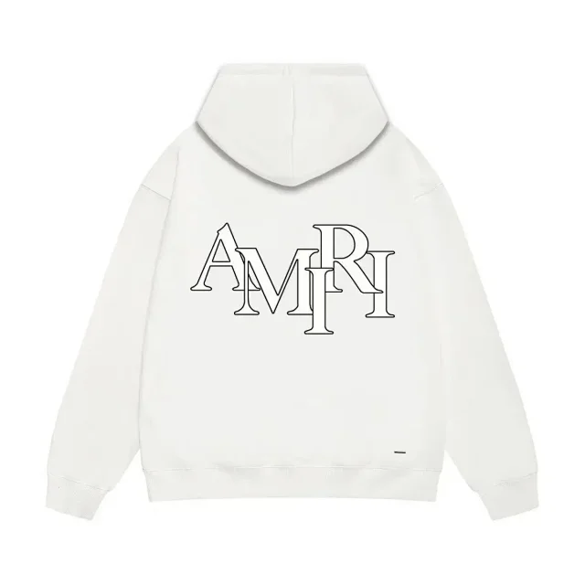 AMIRI Hoodies & Sweatshirts Logo-embroidered pullover hoodie with kangaroo pocket product detail image 9