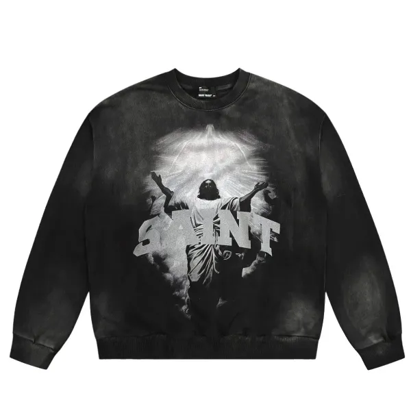 Saintears Big Ben Moon Graphic Hoodie Gray - 5