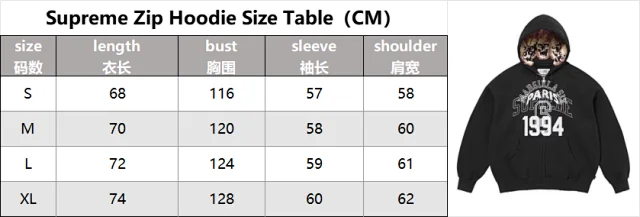 Supreme Hoodies & Sweatshirts Zip-Up Hoodie with Skull Hood Lining and 1994 Graphic product detail image 2