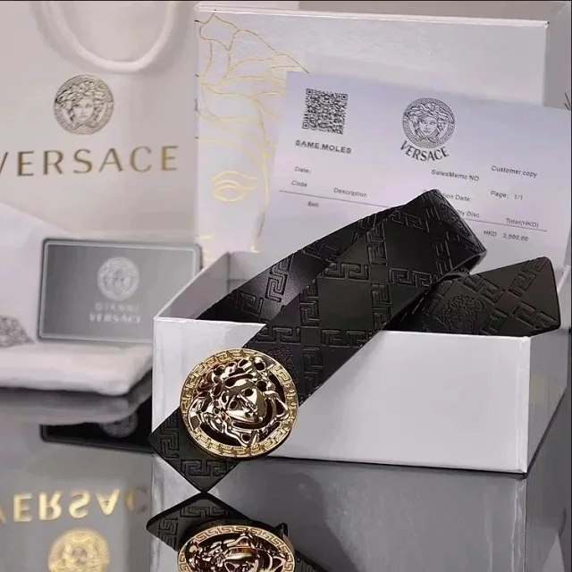 Versace Belts K4-02273 Medusa buckle embossed leather belt product detail image 3
