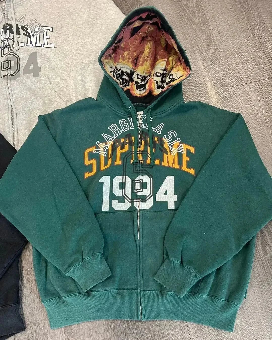 Supreme Hoodies & Sweatshirts Zip-Up Hoodie with Skull Hood Lining and 1994 Graphic — 3