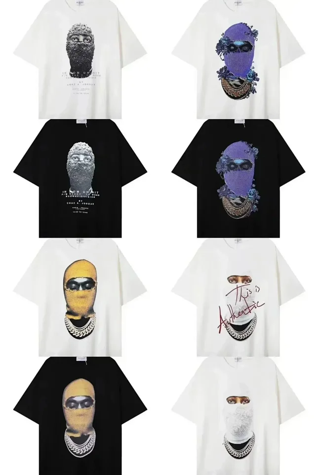 IH NOM UH NIT T-Shirts Oversized Masked Figure Graphic T-Shirt product detail image 1