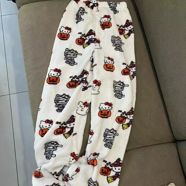 Hello Kitty Trousers Cartoon-print fleece lounge product detail image 8