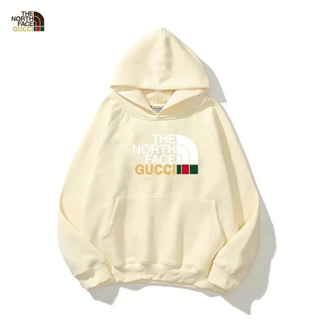 The North Face Hoodies & Sweatshirts Gucci logo-print pullover hoodie with kangaroo pocket product detail image 3