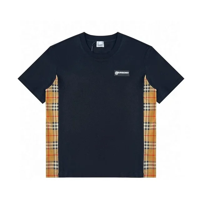 Burberry T-Shirts Short-Sleeve Check Panel T-Shirt with Equestrian Knight Graphic product detail image 10