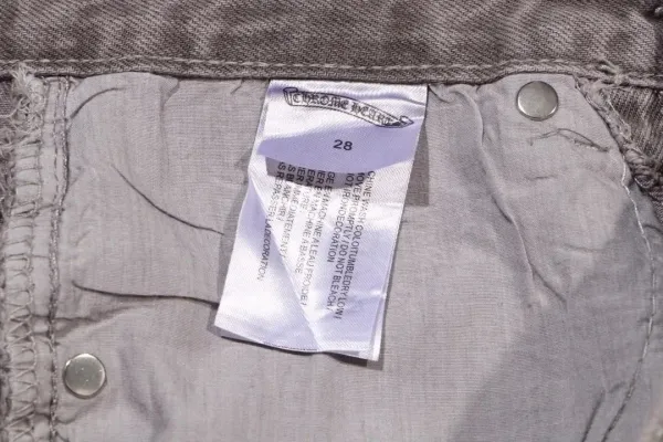 Chrome Hearts x Custom Distressed Cross-Embroidered Beige Jeans - 9