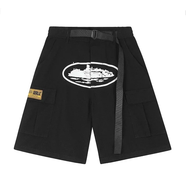 Unbranded Shorts Cargo with graphic print and webbing belt product detail image 3