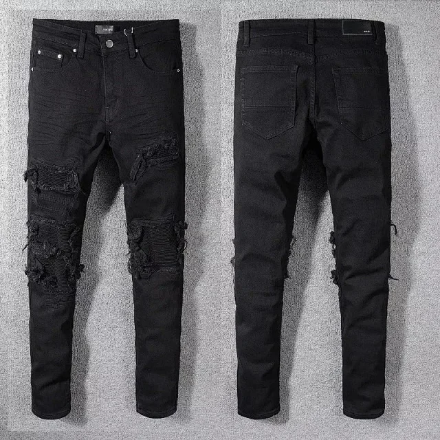 Amiri Distressed printed denim jeans product detail image 5