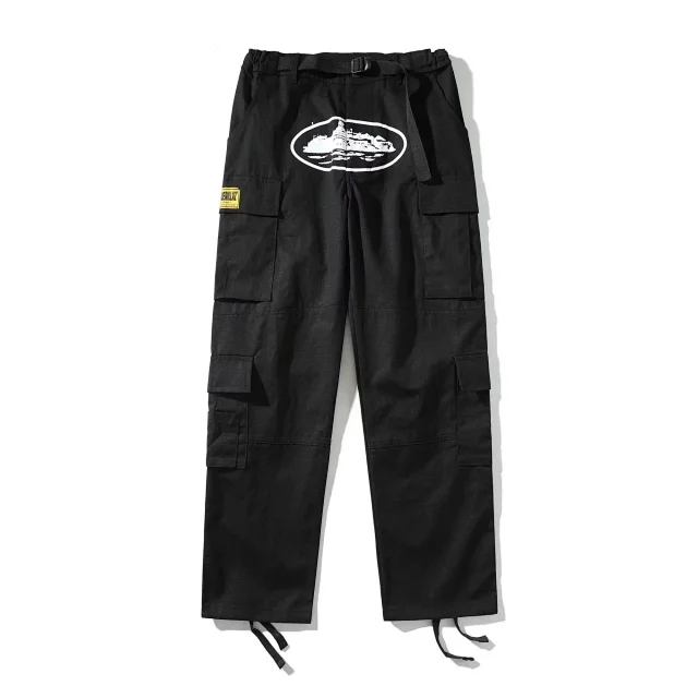 Unbranded Trousers Cargo with multiple flap pockets, adjustable belt, ankle drawstrings and graphic print product detail image 8