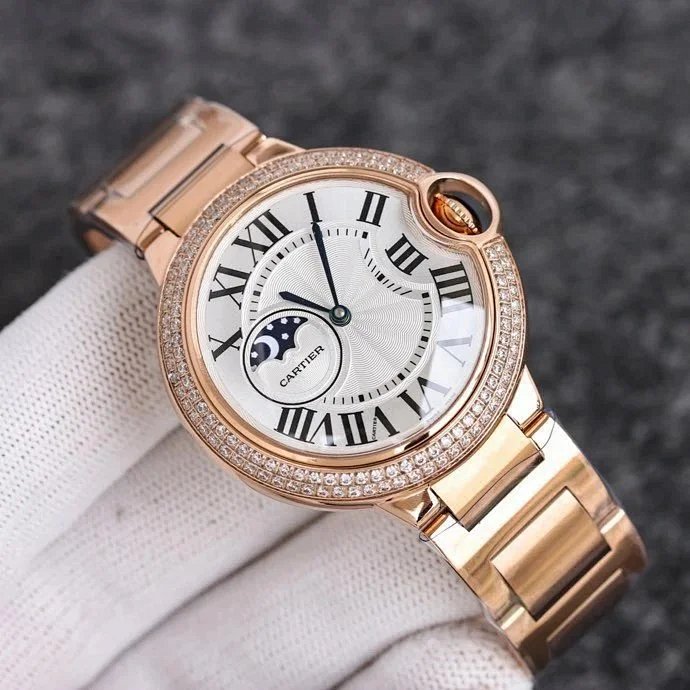 Cartier Ballon Bleu de Cartier Pink Dial Pink Alligator Strap Mechanical Watch Watches product detail 2 in Litbuy spreadsheet finds