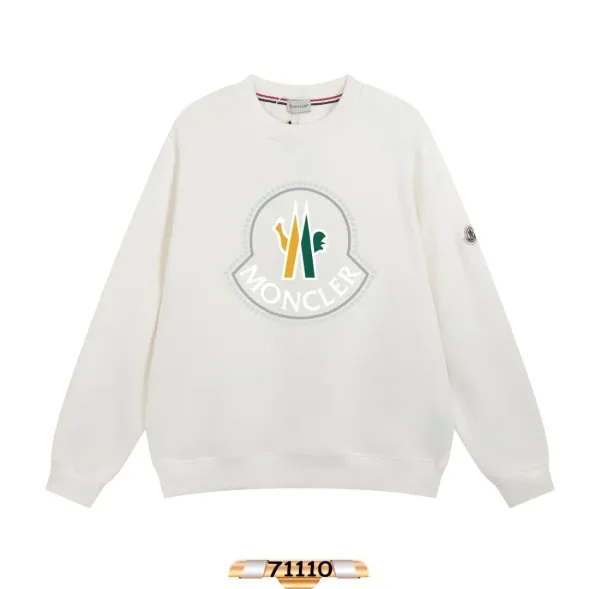 Moncler Logo Print Off-White Hoodie - 1