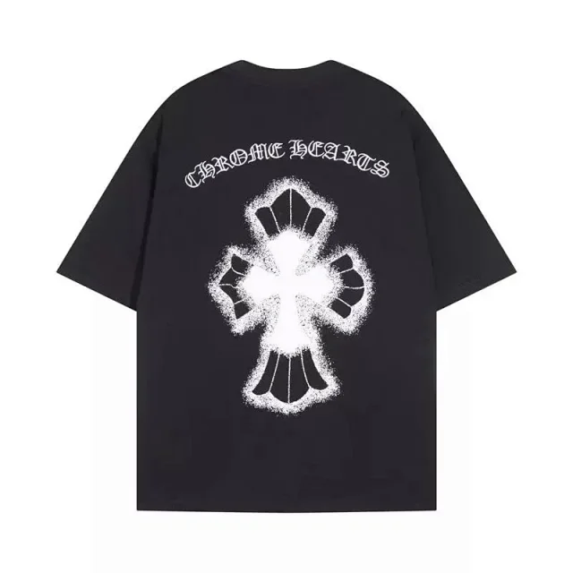 Chrome Hearts T-Shirts Short-Sleeve T-Shirt with Cross and Logo Back Graphic product detail image 7
