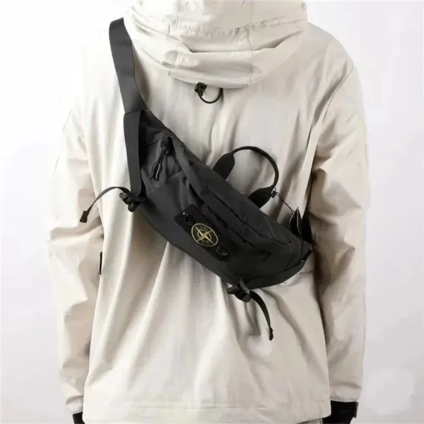 Stone Island Compass Logo Belt Bag Black - 1