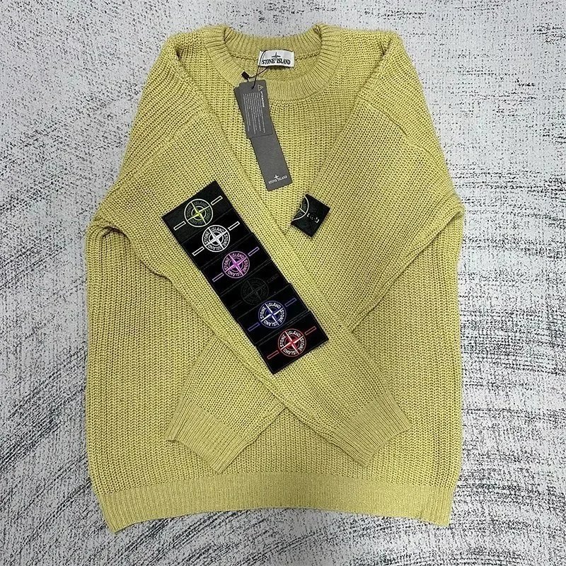 Stone Island Knitwear Crewneck knit sweater with compass sleeve badge image 7