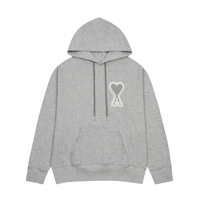 AMI Paris Hoodies & Sweatshirts de Coeur Logo Pullover Hoodie product detail image 1