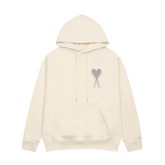 AMI Paris Hoodies & Sweatshirts de Coeur Logo Pullover Hoodie product detail image 3