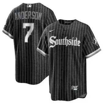 Chicago White Sox Southside Pinstripe Jersey Black - 1