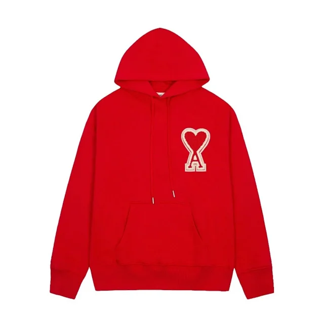 AMI Paris Hoodies & Sweatshirts de Coeur Logo Pullover Hoodie product detail image 7
