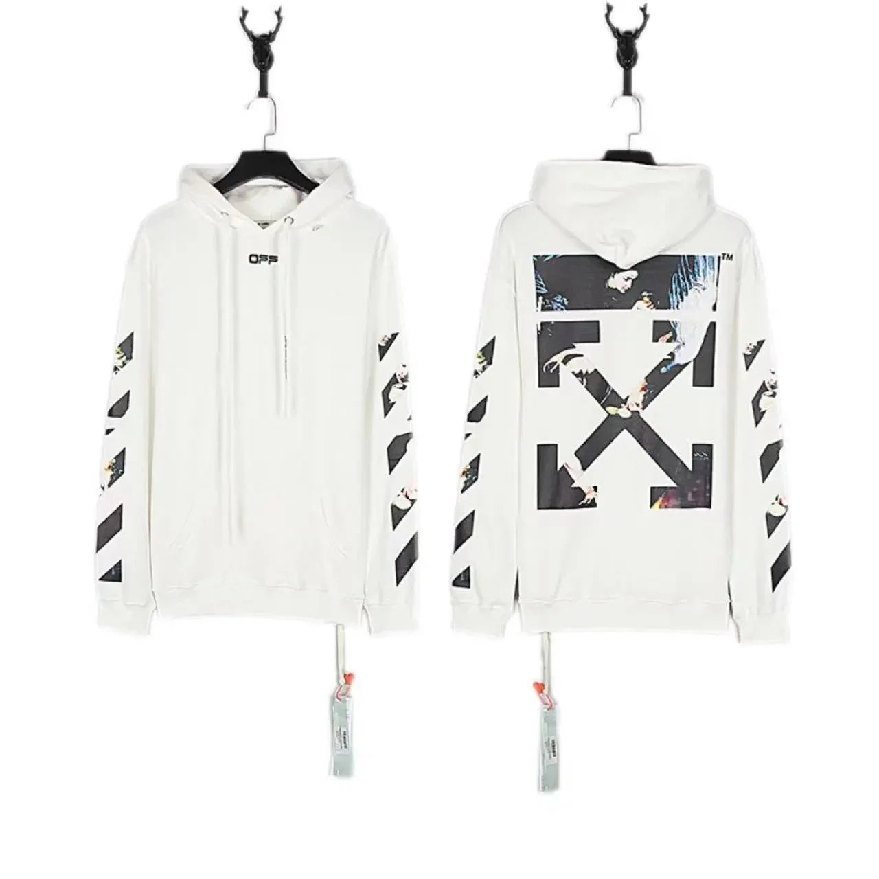 Off-White Arrow Print Beige Hoodie - 8