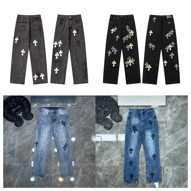 Chrome Hearts Jeans Loose-Fit Cross Patch product detail image 1