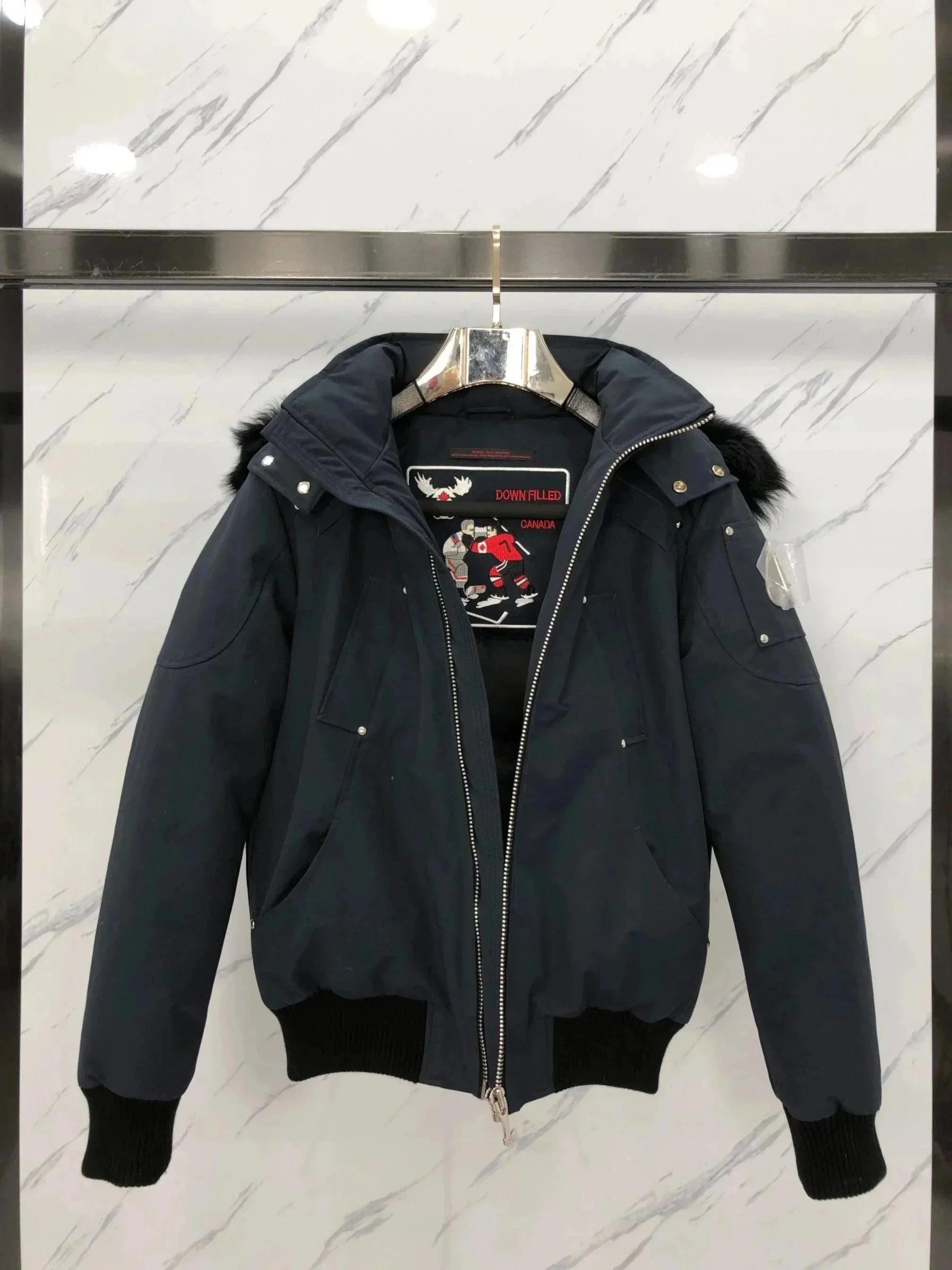 Moncler Maya White Down Jacket with Fur Trim - 6