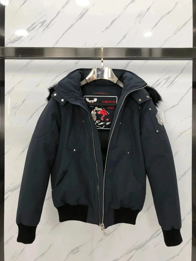 Moose Knuckles Down Jackets Fur-Trim Hooded Bomber product detail image 5