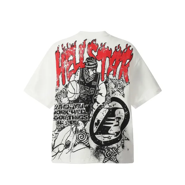 Hellstar Control It Graphic Print Beige T-Shirt - 3