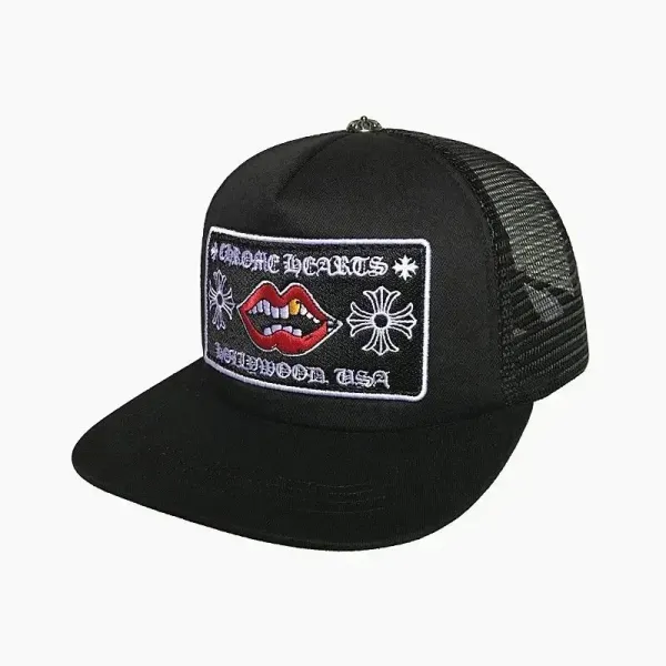 Chrome Hearts Hollywood USA Patch Trucker Hat Black - 1